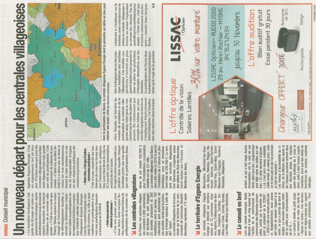 Article de la Tribune du 28 octobre