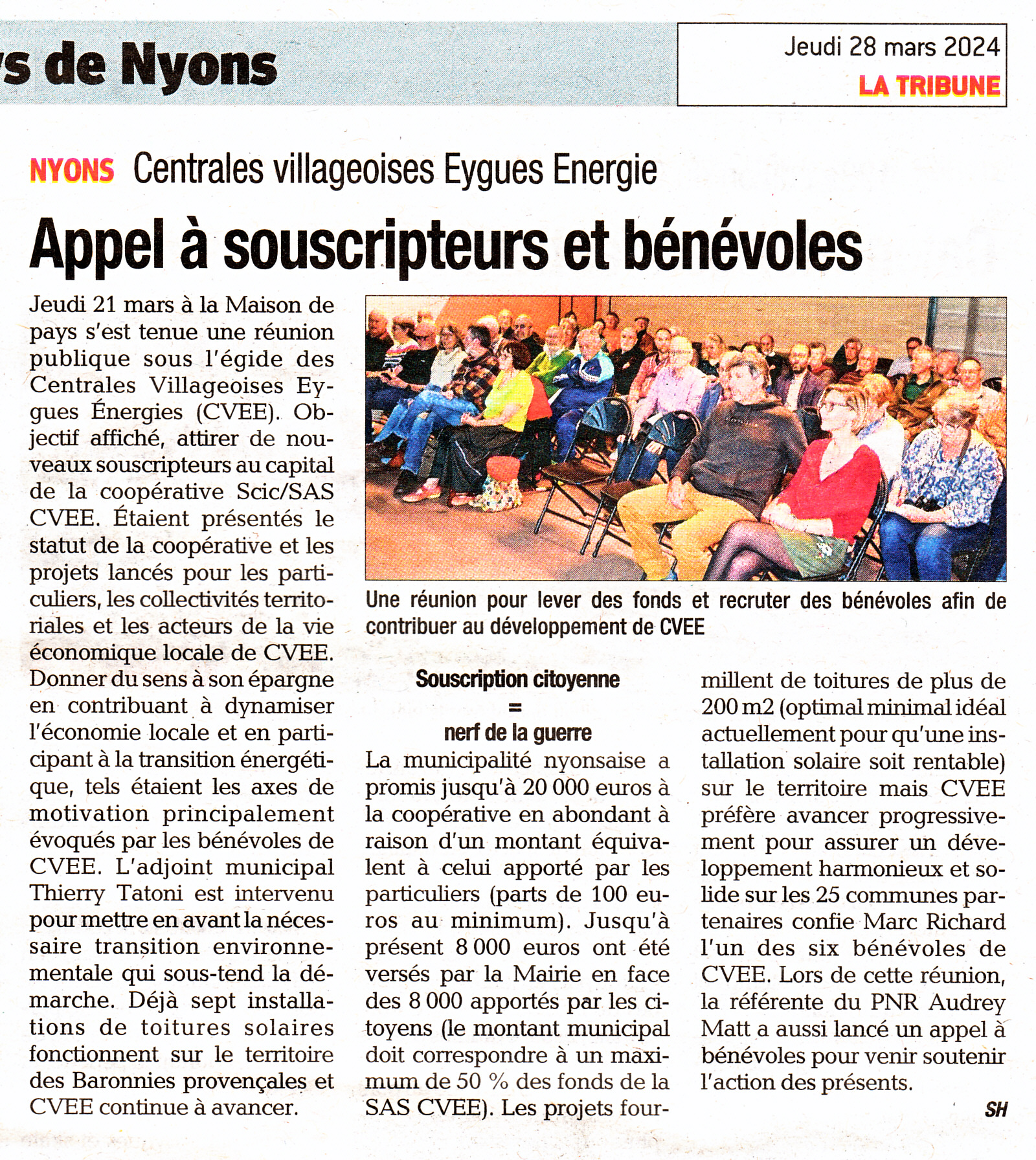 La Tribune article du 28 mars 2024